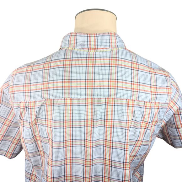 North Face Men's Large Short Sleeve Plaid Button Front Casual Shirt - Picture 6 of 11